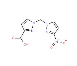 1-[(3-Nitro-1H-pyrazol-1-yl)methyl]-1H-pyrazole-3-carboxylic acid - chemical structure image
