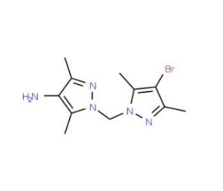1-[(4-Bromo-3,5-dimethyl-1H-pyrazol-1-yl)methyl]-3,5-dimethyl-1H-pyrazol-4-amine - chemical structure image