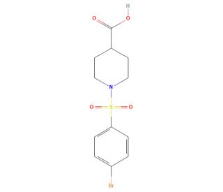 1-[(4-bromobenzene)sulfonyl]piperidine-4-carboxylic acid (CAS 121662-14-4) - chemical structure image