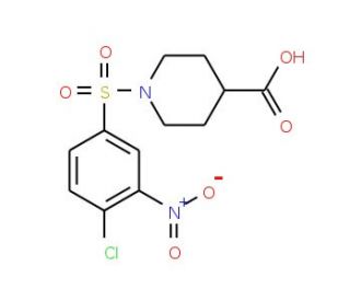 1-[(4-Chloro-3-nitrophenyl)sulfonyl]-4-piperidinecarboxylic acid - chemical structure image