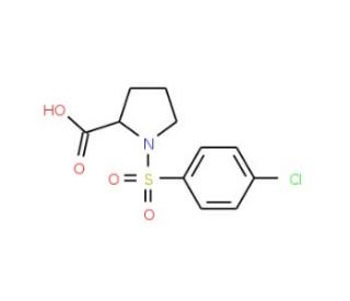 1-[(4-Chlorophenyl)sulfonyl]-2-pyrrolidinecarboxylic acid (CAS 73096-27-2) - chemical structure image