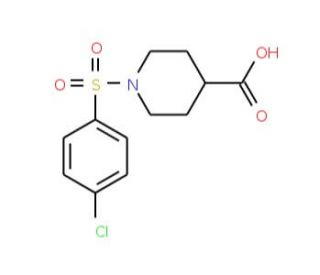 1-[(4-Chlorophenyl)sulfonyl]-4-piperidinecarboxylic acid (CAS 314744-43-9) - chemical structure image