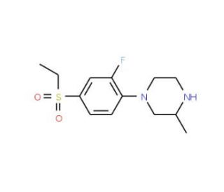 1-[(4-Ethylsulfonyl-2-fluoro)phenyl]-3-methylpiperazine - chemical structure image