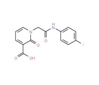 1-[(4-Fluoro-phenylcarbamoyl)-methyl]-2-oxo-1,2-dihydro-pyridine-3-carboxylic acid - chemical structure image