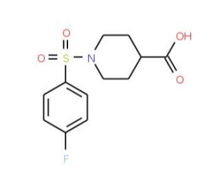 1-[(4-Fluorophenyl)sulfonyl]-4-piperidinecarboxylic acid - chemical structure image