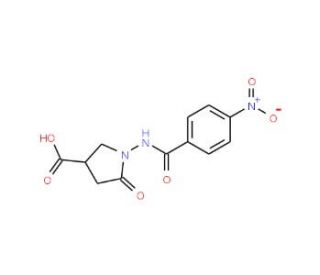 1-[(4-nitrobenzoyl)amino]-5-oxopyrrolidine-3-carboxylic acid - chemical structure image