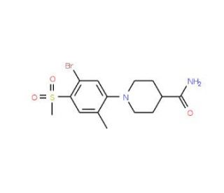 1-[(5-Bromo-2-methyl-4-methylsulfonyl)phenyl]-piperidine-4-carboxamide - chemical structure image
