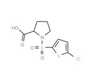 1-[(5-chlorothien-2-yl)sulfonyl]pyrrolidine-2-carboxylic acid - chemical structure image