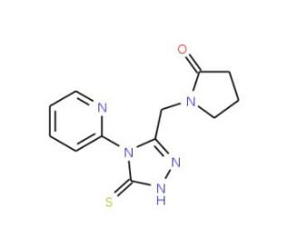 1-[(5-mercapto-4-pyridin-2-yl-4H-1,2,4-triazol-3-yl)methyl]pyrrolidin-2-one - chemical structure image