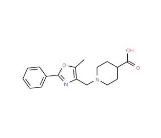 1-[(5-Methyl-2-phenyl-1,3-oxazol-4-yl)methyl]-piperidine-4-carboxylic acid - chemical structure image