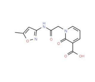 1-[(5-Methyl-isoxazol-3-ylcarbamoyl)-methyl]-2-oxo-1,2-dihydro-pyridine-3-carboxylic acid - chemical structure image