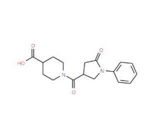 1-[(5-Oxo-1-phenylpyrrolidin-3-yl)carbonyl]-piperidine-4-carboxylic acid - chemical structure image