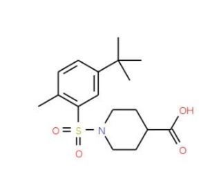 1-[(5-tert-butyl-2-methylphenyl)sulfonyl]piperidine-4-carboxylic acid - chemical structure image