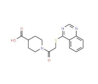 1-[(quinazolin-4-ylthio)acetyl]piperidine-4-carboxylic acid - chemical structure image