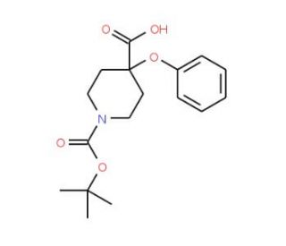 1-[(tert-butoxy)carbonyl]-4-phenoxypiperidine-4-carboxylic acid - chemical structure image