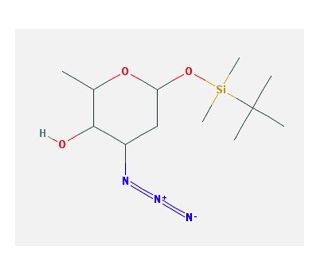 1-0-tert-Butyldimethylsilyl 3-azido-2,3,6-trideoxy-L-allopyranose (CAS 128135-57-9) - chemical structure image