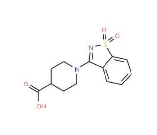 1-(1,1-dioxido-1,2-benzisothiazol-3-yl)piperidine-4-carboxylic acid (CAS 851170-85-9) - chemical structure image