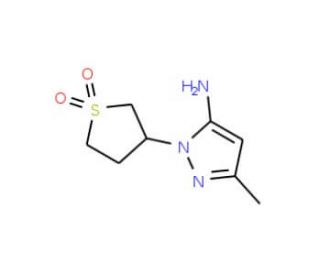 1-(1,1-dioxidotetrahydrothien-3-yl)-3-methyl-1H-pyrazol-5-amine (CAS 27280-97-3) - chemical structure image