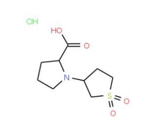 1-(1,1-dioxidotetrahydrothien-3-yl)pyrrolidine-2-carboxylic acid hydrochloride - chemical structure image