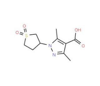 1-(1,1-Dioxo-tetrahydro-1lambda*6*-thiophen-3-yl)-3,5-dimethyl-1H-pyrazole-4-carboxylic acid - chemical structure image