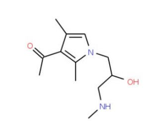 1-[1-(2-Hydroxy-3-methylamino-propyl)-2,4-dimethyl-1H-pyrrol-3-yl]-ethanone - chemical structure image