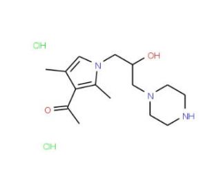 1-[1-(2-Hydroxy-3-piperazin-1-yl-propyl)-2,4-dimethyl-1H-pyrrol-3-yl]-ethanone dihydrochloride - chemical structure image