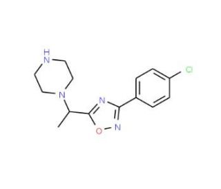 1-{1-[3-(4-chlorophenyl)-1,2,4-oxadiazol-5-yl]ethyl}piperazine - chemical structure image