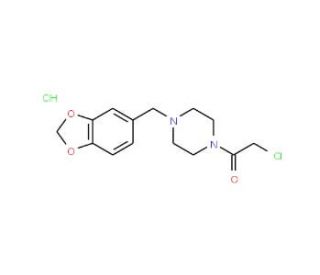 1-(1,3-benzodioxol-5-ylmethyl)-4-(chloroacetyl)piperazine hydrochloride (CAS 38740-33-9) - chemical structure image
