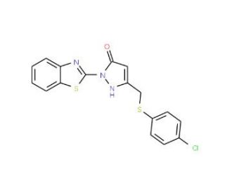 1-(1,3-Benzothiazol-2-yl)-3-{[(4-chlorophenyl)-thio]methyl}-1H-pyrazol-5-ol - chemical structure image