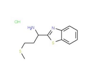 1-(1,3-benzothiazol-2-yl)-3-(methylthio)propan-1-amine hydrochloride - chemical structure image