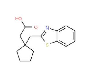 [1-(1,3-benzothiazol-2-ylmethyl)cyclopentyl]acetic acid - chemical structure image