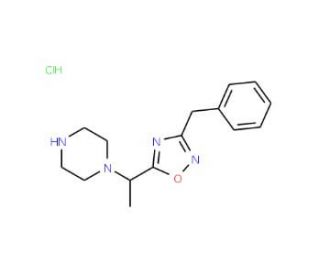 1-[1-(3-benzyl-1,2,4-oxadiazol-5-yl)ethyl]piperazine hydrochloride - chemical structure image
