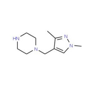 1-(1,3-Dimethyl-1H-pyrazol-4-ylmethyl)-piperazine - chemical structure image