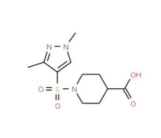 1-(1,3-Dimethyl-1H-pyrazole-4-sulfonyl)-piperidine-4-carboxylic acid (CAS 925145-54-6) - chemical structure image