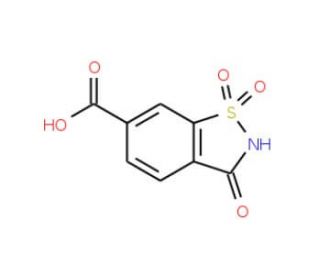 1,1,3-Trioxo-2,3-dihydro-1H-1lambda*6*-benzo[d]isothiazole-6-carboxylic acid (CAS 90779-46-7) - chemical structure image