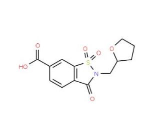 1,1,3-trioxo-2-(oxolan-2-ylmethyl)-2,3-dihydro-1&lambda;{6},2-benzothiazole-6-carboxylic acid - chemical structure image