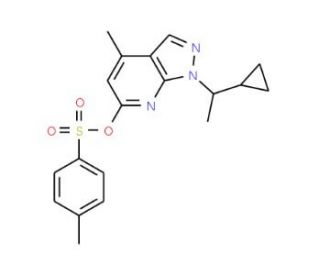 1-(1-cyclopropylethyl)-4-methyl-1H-pyrazolo[3,4-b]pyridin-6-yl 4-methylbenzenesulfonate - chemical structure image