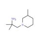 1,1-Dimethyl-2-(3-methyl-piperidin-1-yl)-ethylamine - chemical structure image