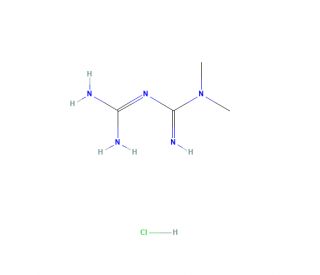 1,1-Dimethylbiguanide, Hydrochloride (CAS 1115-70-4) - chemical structure image