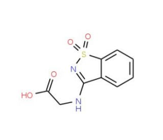 (1,1-Dioxo-1H-1lambda*6*-benzo[d]isothiazol-3-ylamino)-acetic acid (CAS 71054-77-8) - chemical structure image