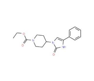1-(1-Ethoxycarbonyl-4-piperidinyl)-4-phenyl-4-imidazolin-2-one (CAS 228111-37-3) - chemical structure image
