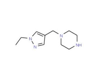 1-(1-Ethyl-1H-pyrazol-4-ylmethyl)-piperazine - chemical structure image