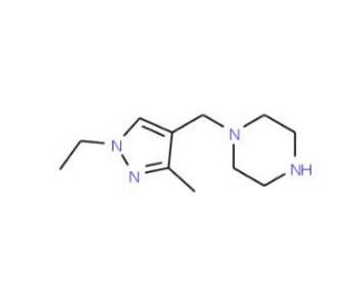 1-(1-Ethyl-3-methyl-1H-pyrazol-4-yl methyl)-piperazine - chemical structure image