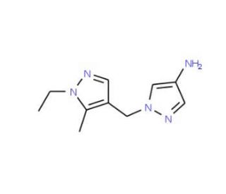 1-(1-Ethyl-5-methyl-1H-pyrazol-4-ylmethyl)-1H -pyrazol-4-ylamine - chemical structure image