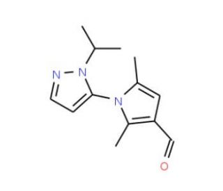 1-(1-isopropyl-1H-pyrazol-5-yl)-2,5-dimethyl-1H-pyrrole-3-carbaldehyde - chemical structure image