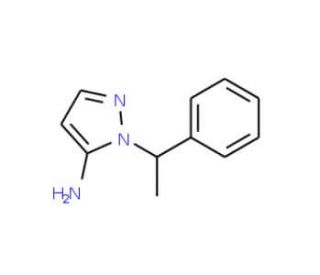 1-(1-phenylethyl)-1H-pyrazol-5-amine (CAS 3524-13-8) - chemical structure image