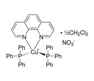 (1,10-Phenanthroline)bis(triphenylphosphine)copper(I) nitrate dichloromethane adduct (CAS 33989-10-5) - chemical structure im