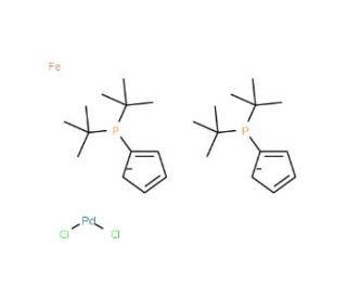 1,1&prime;-Bis(di-tert-butylphosphino)ferrocene palladium dichloride (CAS 95408-45-0) - chemical structure image