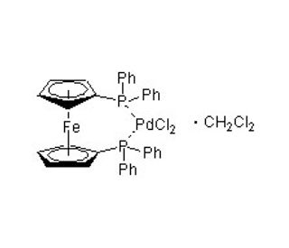 [1,1&prime;-Bis(diphenylphosphino)ferrocene]palladium(II) Dichloride Dichloromethane Adduct (CAS 95464-05-4) - chemical structure i