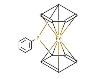 1,1&prime;-Bis(phenylphosphinidene)ferrocene (CAS 72954-06-4) - chemical structure image
